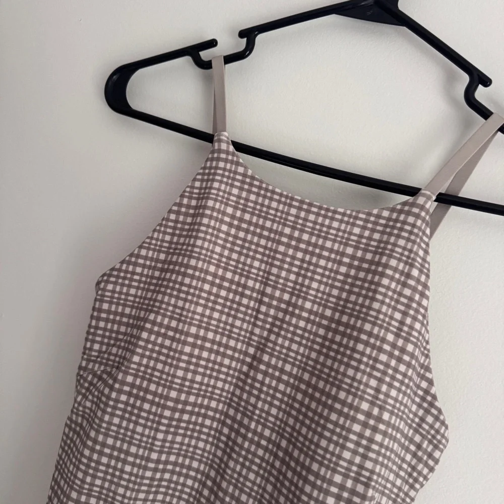 ππ€ Lululemon Align High Neck Dress - Glow Grid Light Ivory Multi - Picture 5 of 10